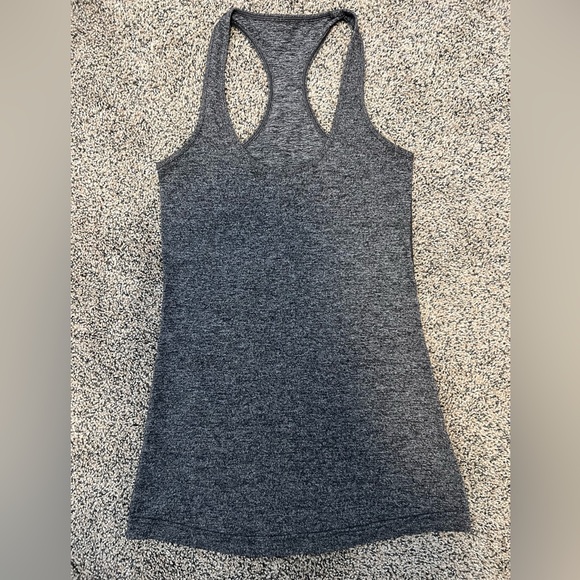 lululemon athletica Cool Racerback II Heathered Black Size 4 - Picture 3 of 5